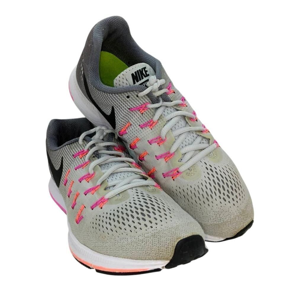 Nike Zoom Pegasus 33 Women's Pre-owned Gray/Pink Running Sneakers - sz. 10